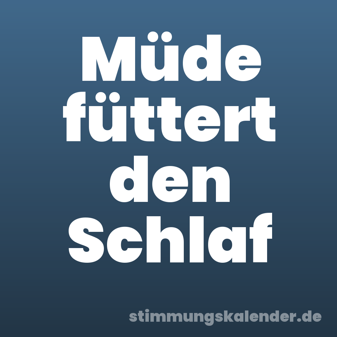Müde füttert den Schlaf