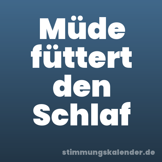 Müde füttert den Schlaf