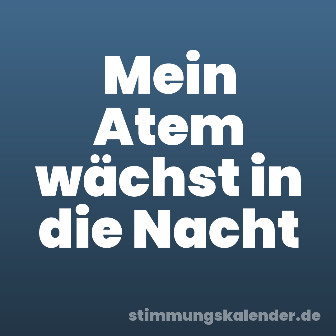 Mein Atem wächst in die Nacht