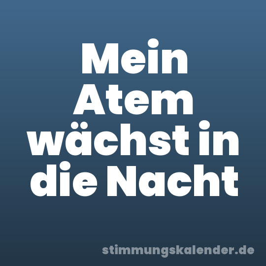 Mein Atem wächst in die Nacht