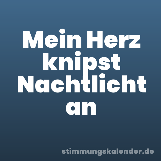 Mein Herz knipst Nachtlicht an