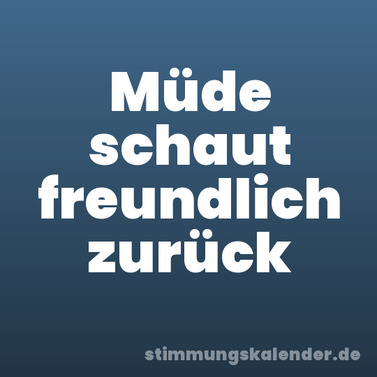 Müde schaut freundlich zurück
