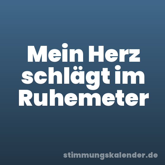 Mein Herz schlägt im Ruhemeter