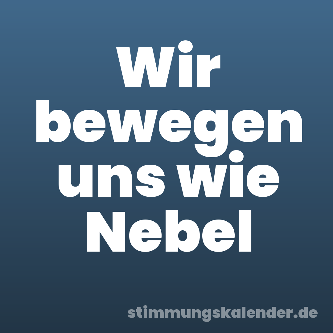 Wir bewegen uns wie Nebel