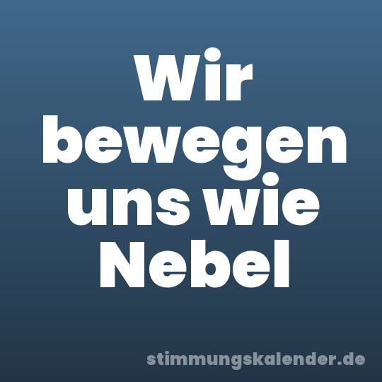 Wir bewegen uns wie Nebel