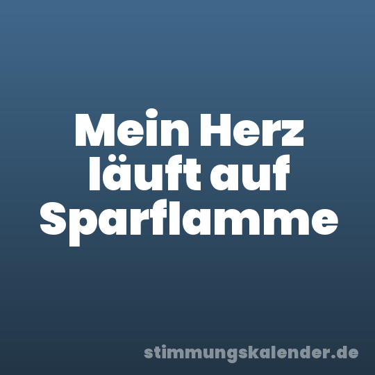 Mein Herz läuft auf Sparflamme