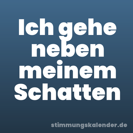 Ich gehe neben meinem Schatten