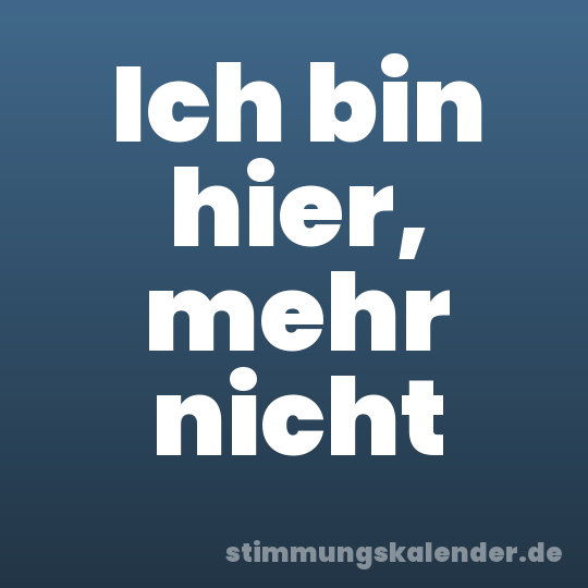 Ich bin hier, mehr nicht