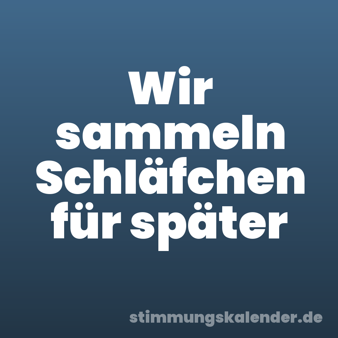 Wir sammeln Schläfchen für später