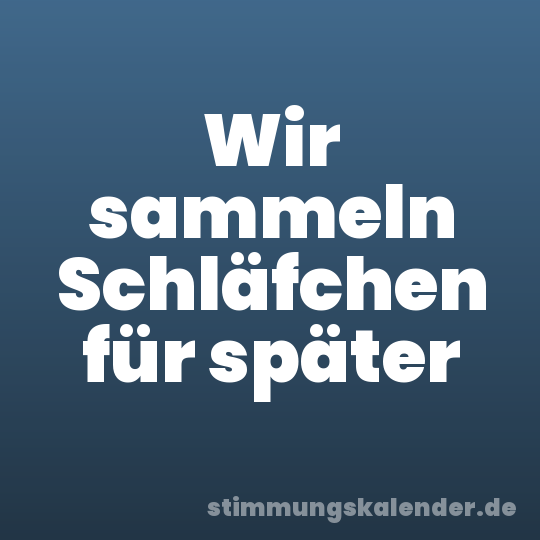 Wir sammeln Schläfchen für später