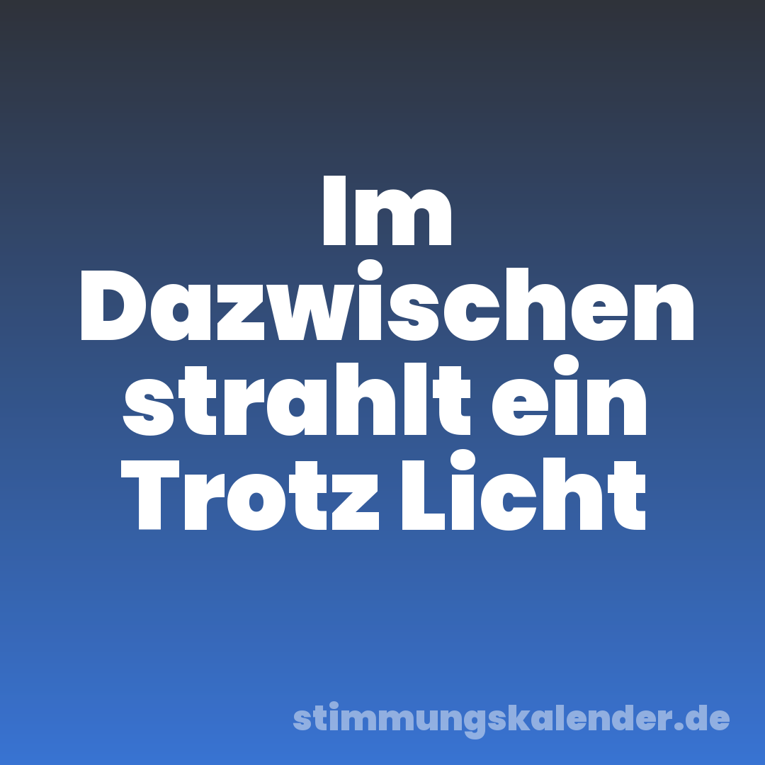 Im Dazwischen strahlt ein Trotz Licht