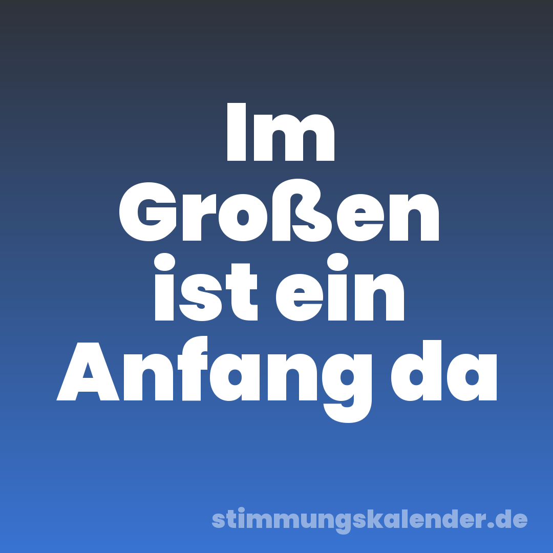 Im Großen ist ein Anfang da