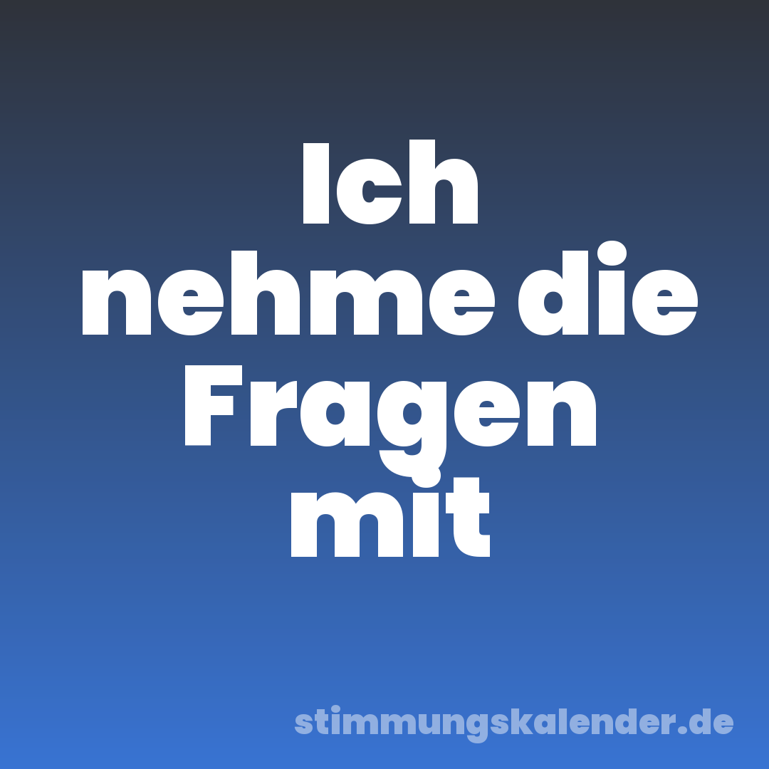 Ich nehme die Fragen mit