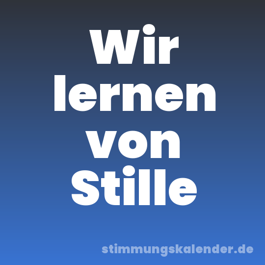 Wir lernen von Stille