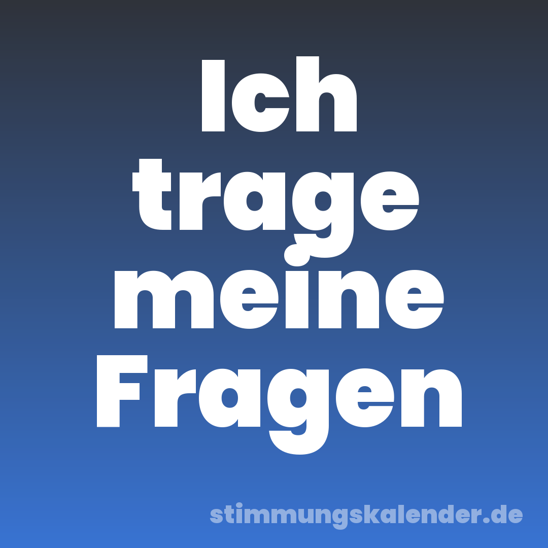 Ich trage meine Fragen