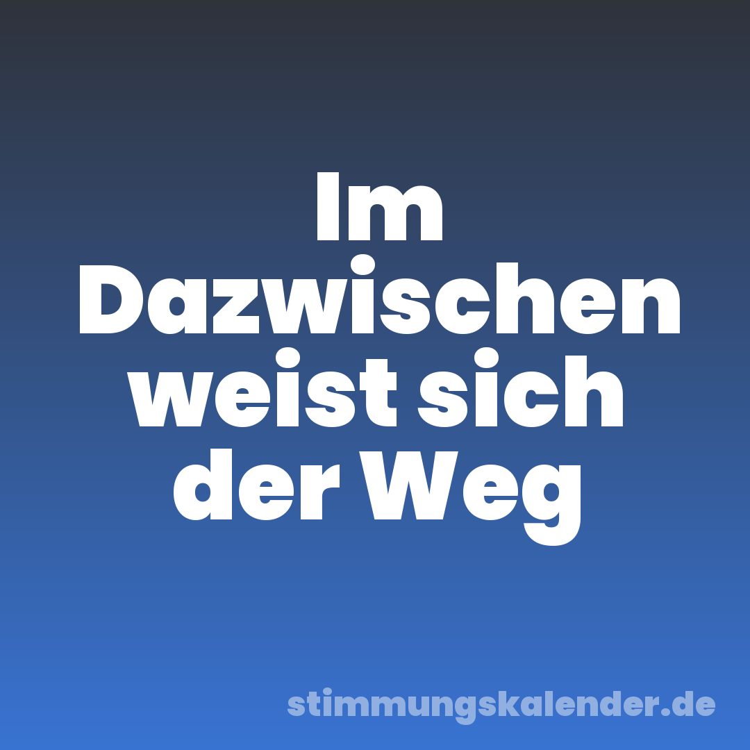 Im Dazwischen weist sich der Weg