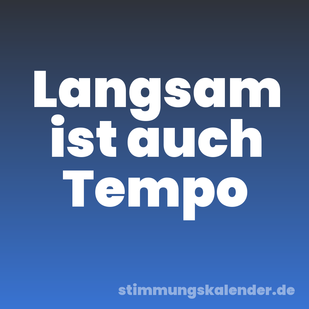 Langsam ist auch Tempo