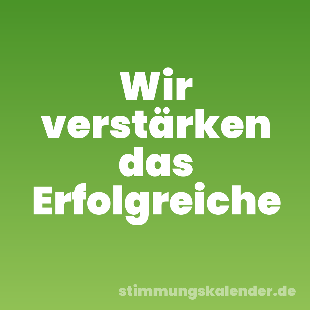 Wir verstärken das Erfolgreiche