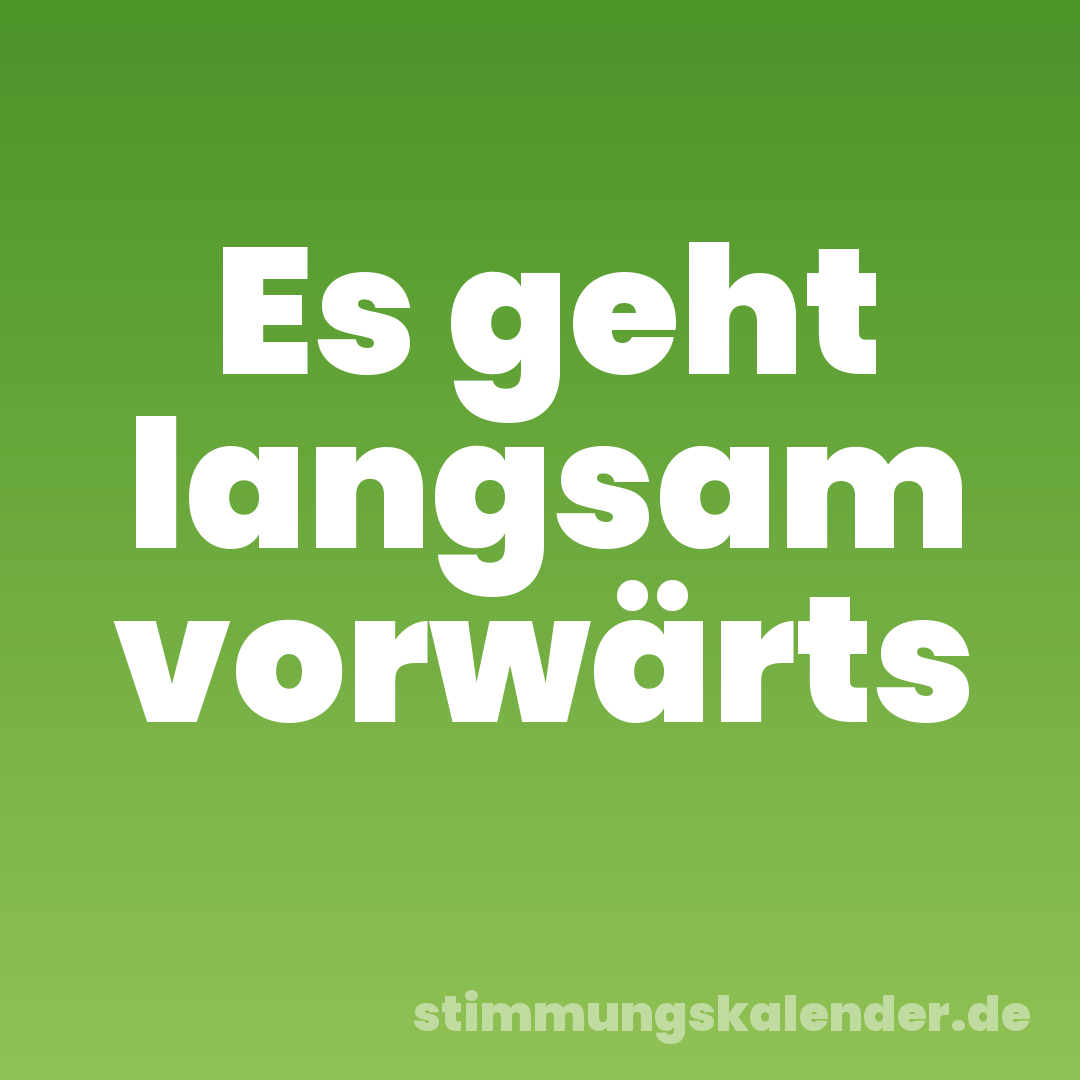 Es geht langsam vorwärts