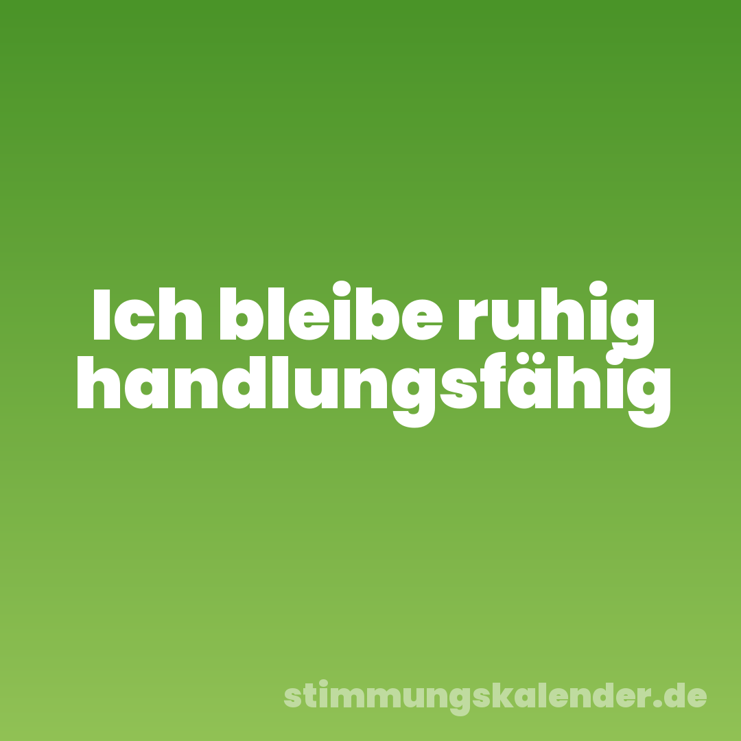 Ich bleibe ruhig handlungsfähig