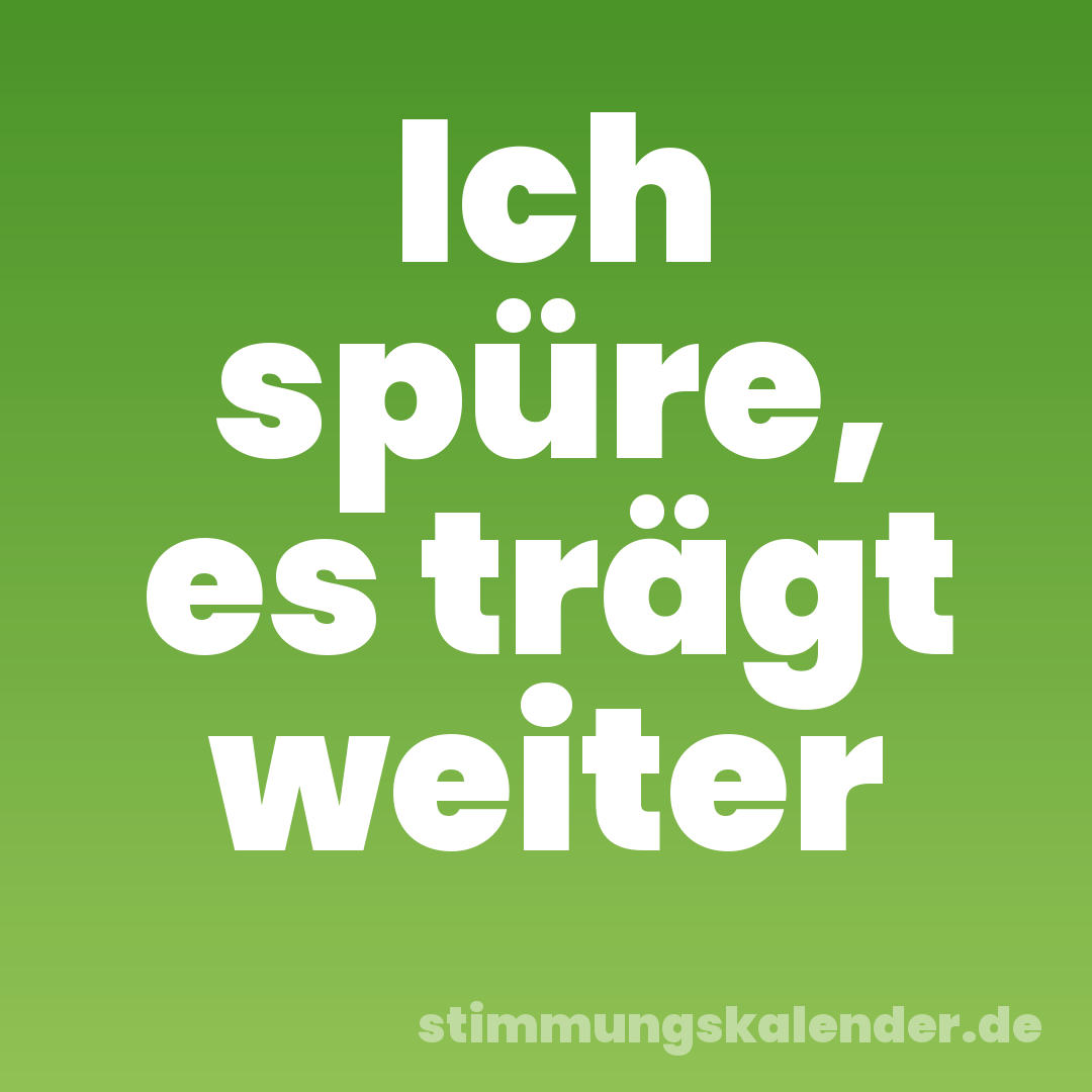 Ich spüre, es trägt weiter
