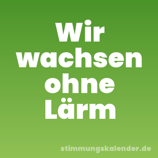 Wir wachsen ohne Lärm