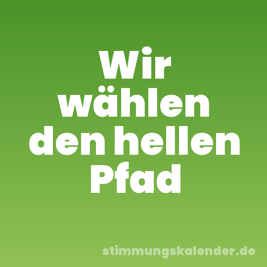 Wir wählen den hellen Pfad
