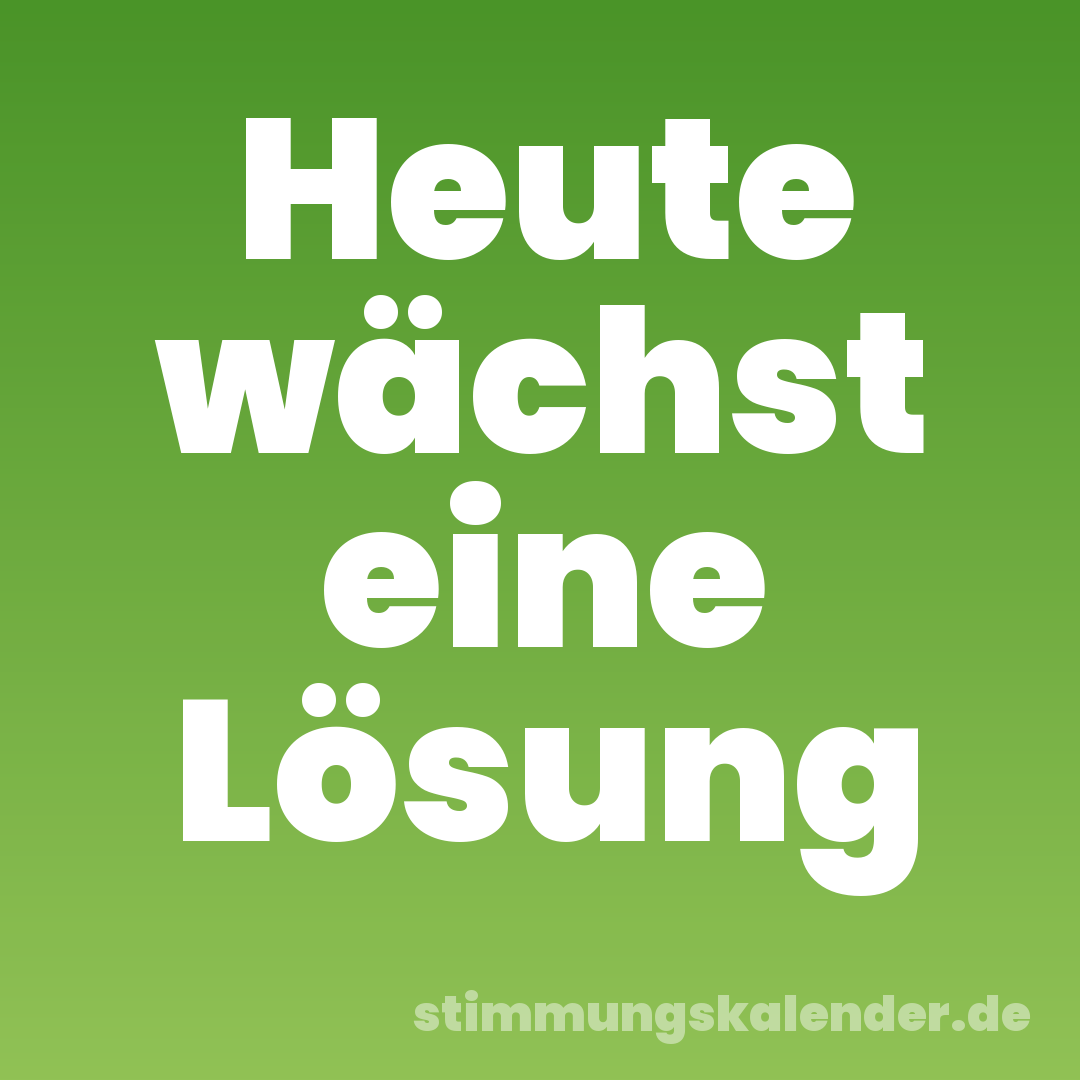 Heute wächst eine Lösung