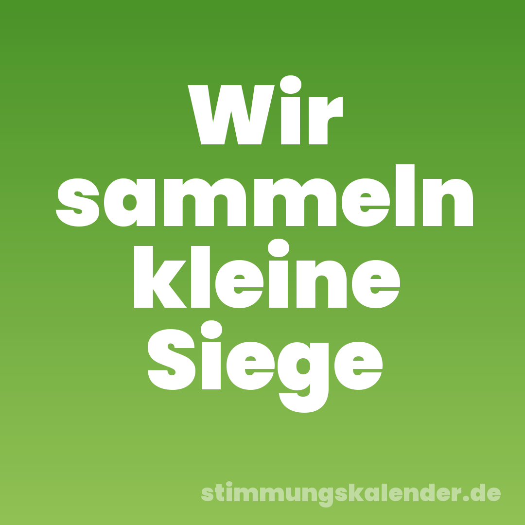 Wir sammeln kleine Siege