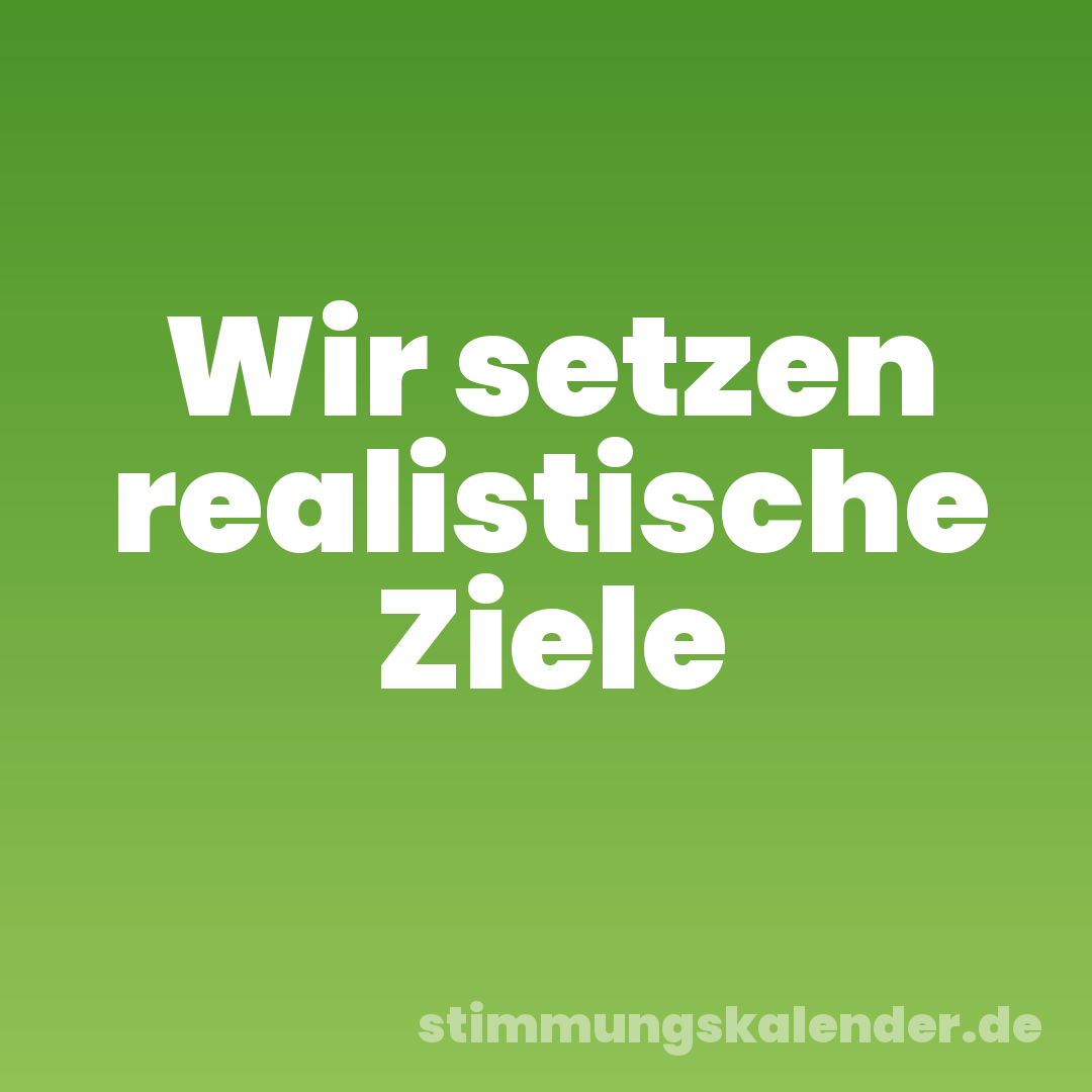 Wir setzen realistische Ziele