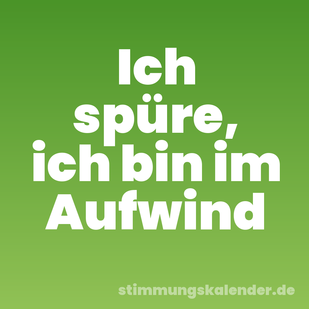 Ich spüre, ich bin im Aufwind