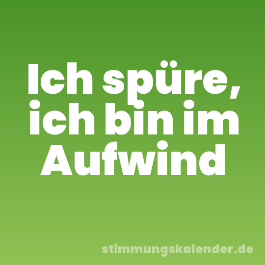 Ich spüre, ich bin im Aufwind