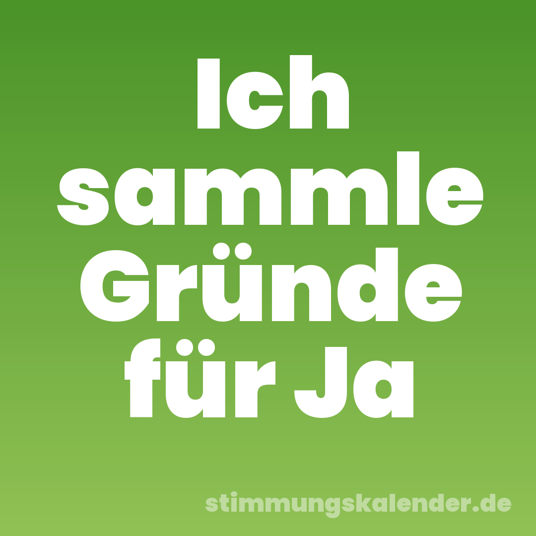 Ich sammle Gründe für Ja