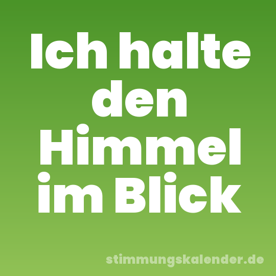 Ich halte den Himmel im Blick