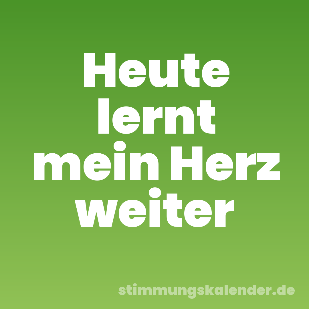 Heute lernt mein Herz weiter