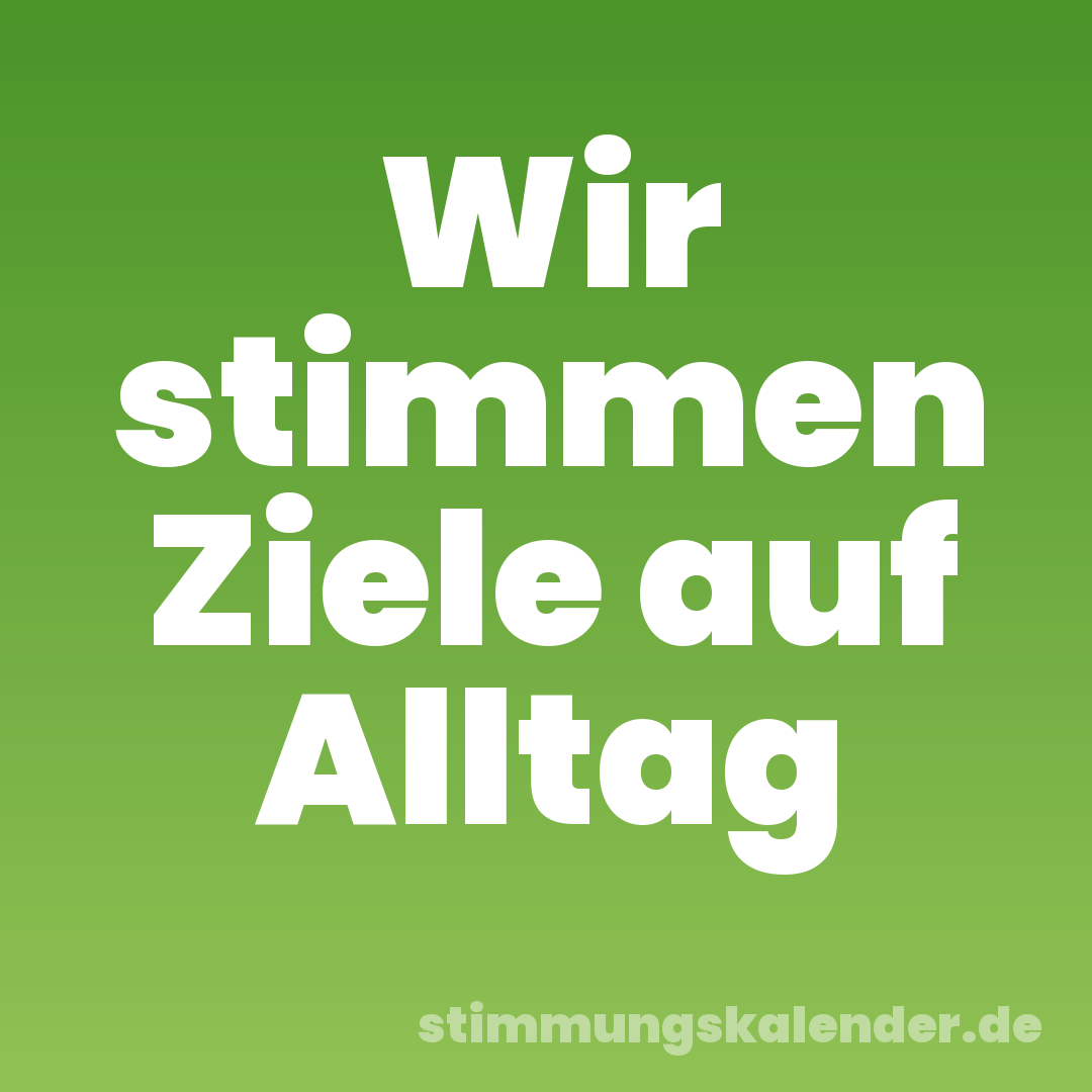 Wir stimmen Ziele auf Alltag