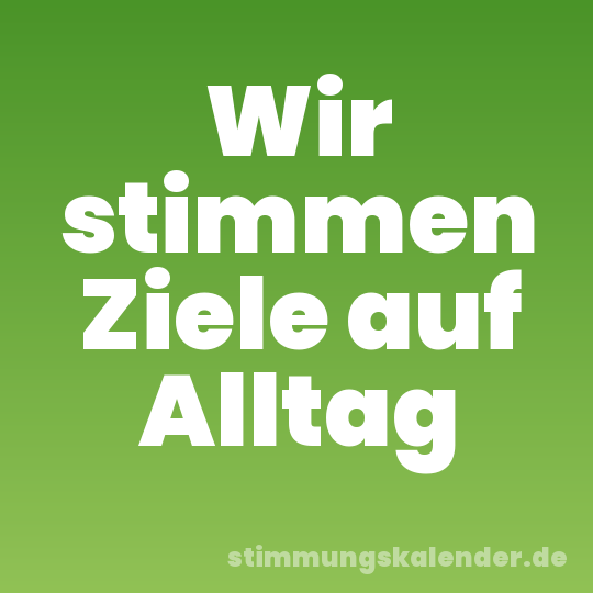 Wir stimmen Ziele auf Alltag