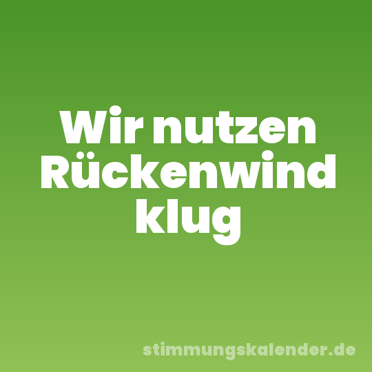 Wir nutzen Rückenwind klug