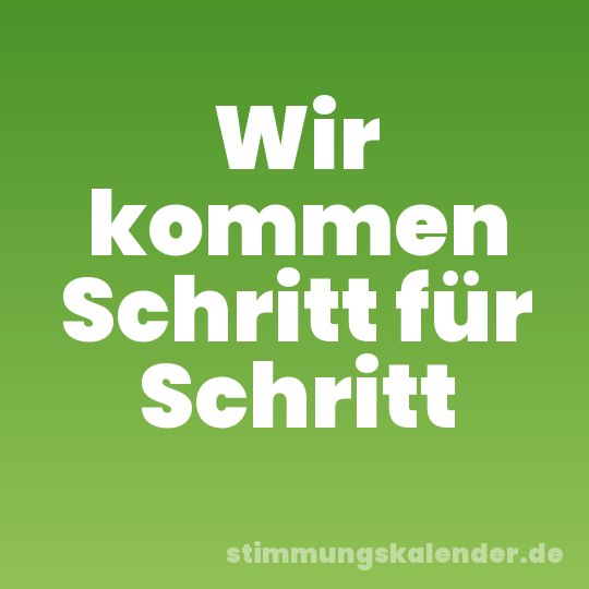 Wir kommen Schritt für Schritt