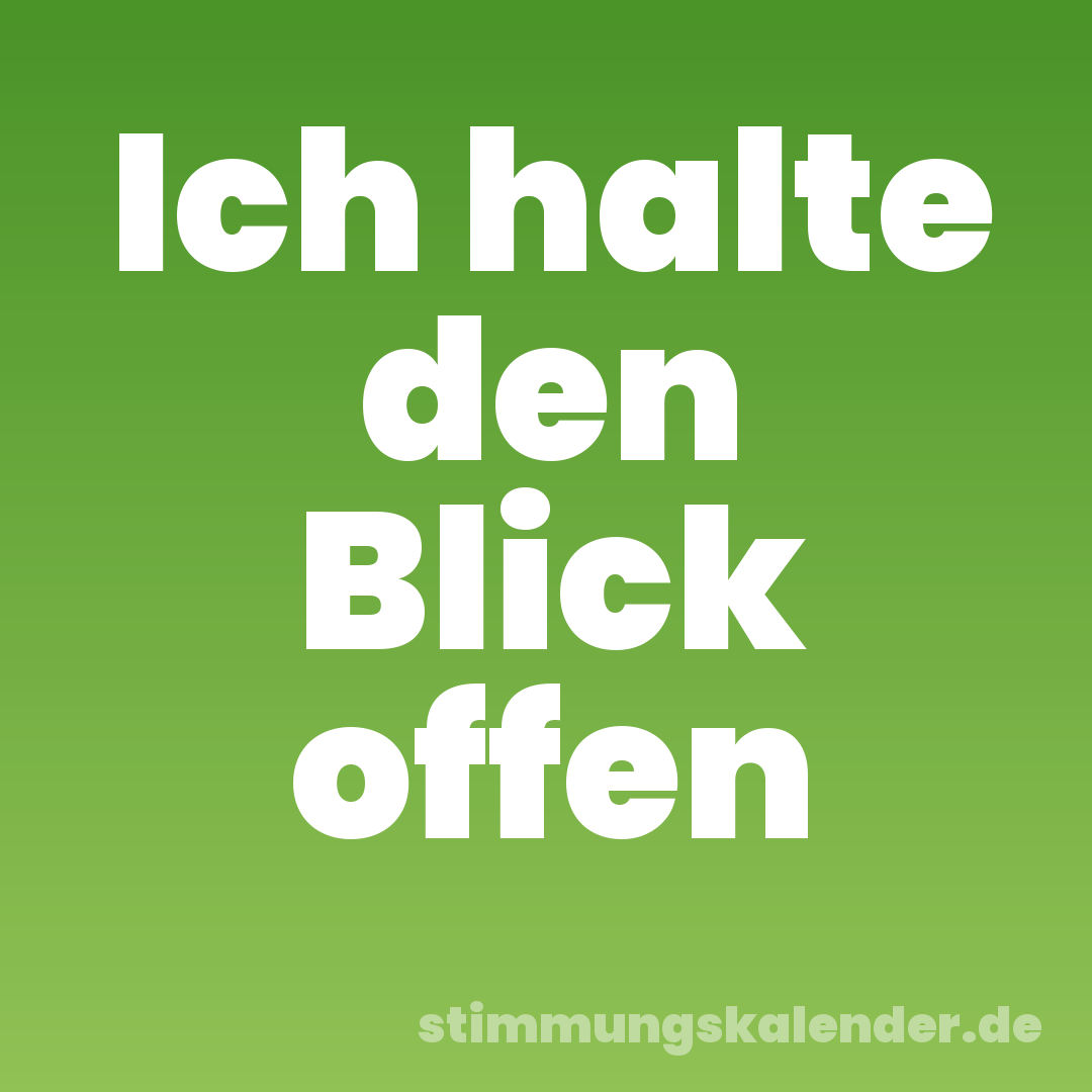 Ich halte den Blick offen