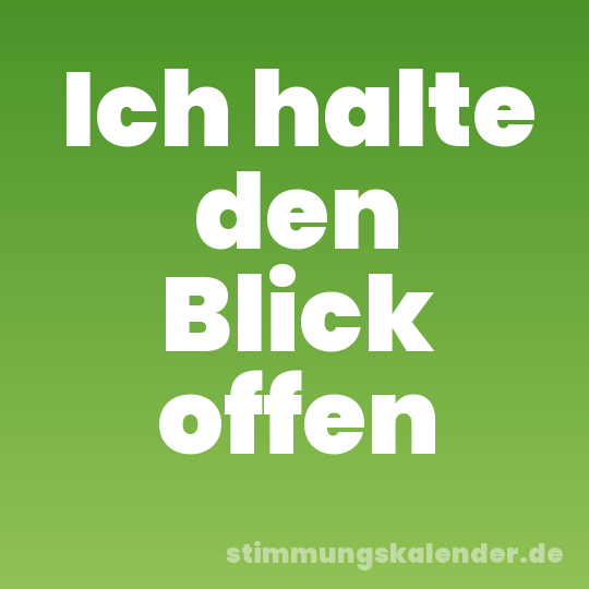 Ich halte den Blick offen
