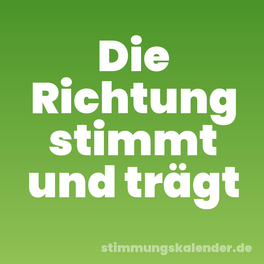 Die Richtung stimmt und trägt