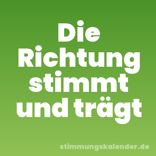 Die Richtung stimmt und trägt