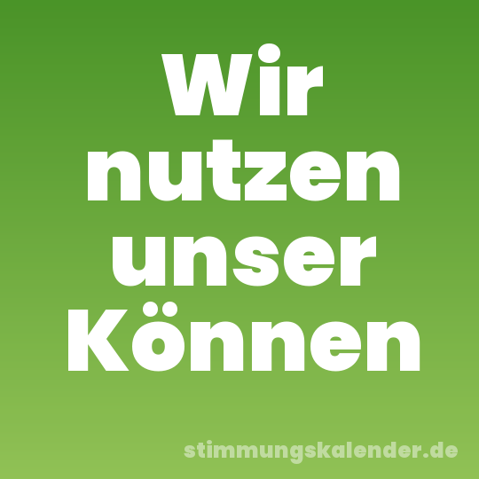 Wir nutzen unser Können