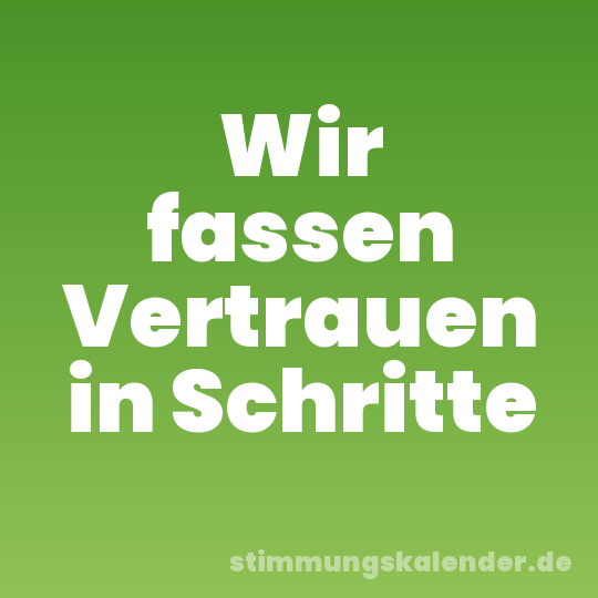 Wir fassen Vertrauen in Schritte