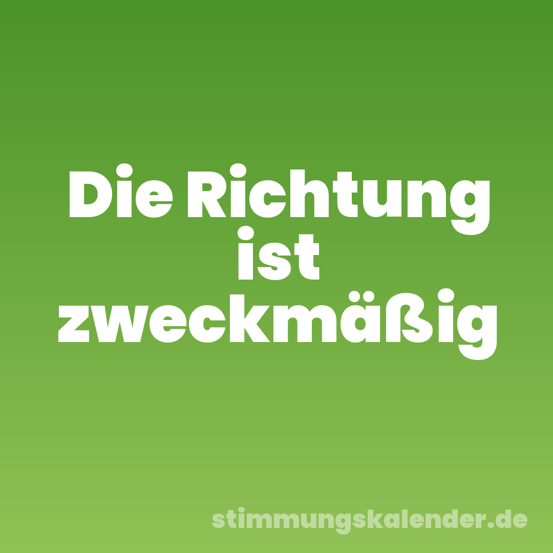 Die Richtung ist zweckmäßig