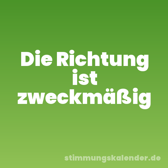 Die Richtung ist zweckmäßig