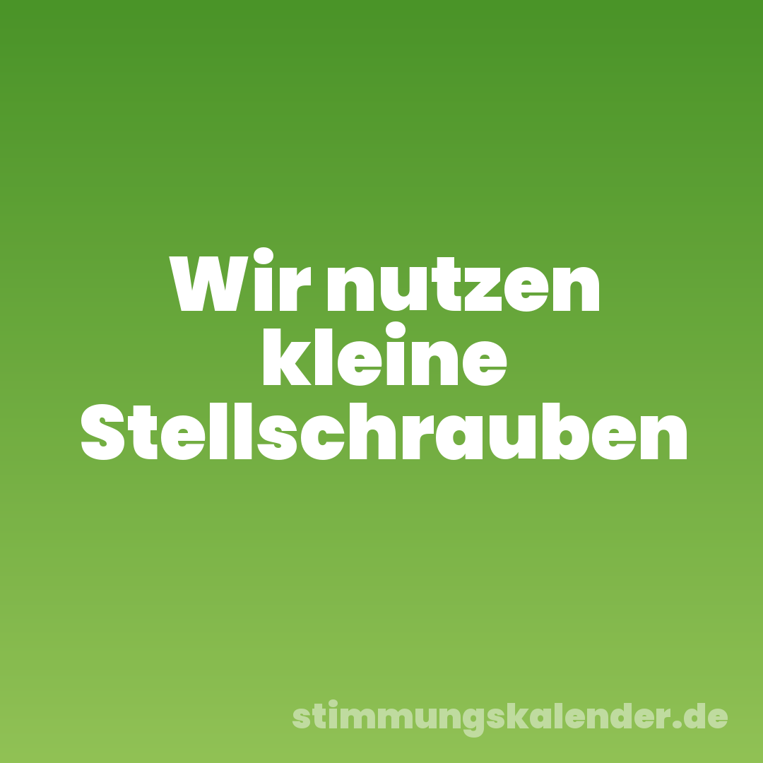 Wir nutzen kleine Stellschrauben