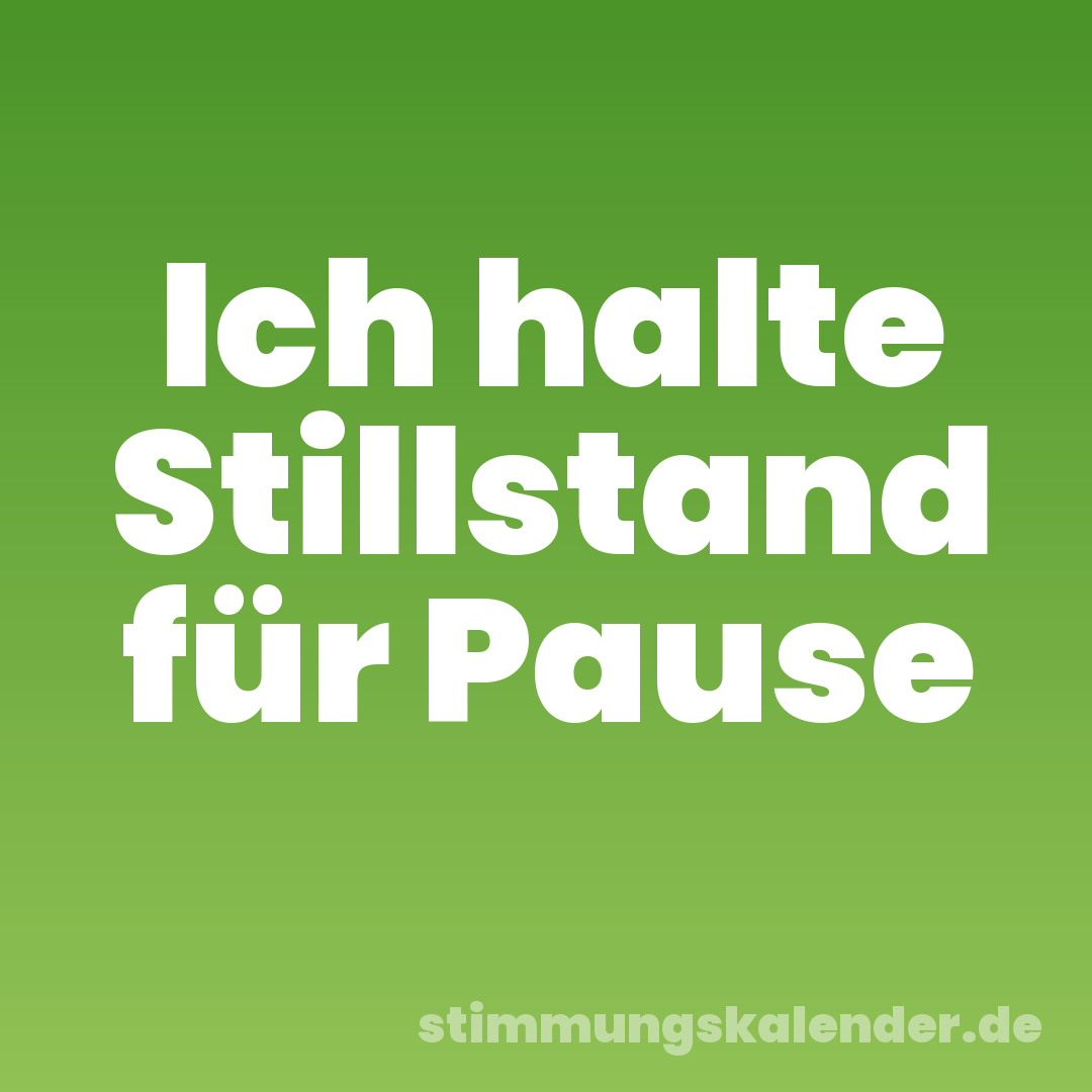 Ich halte Stillstand für Pause