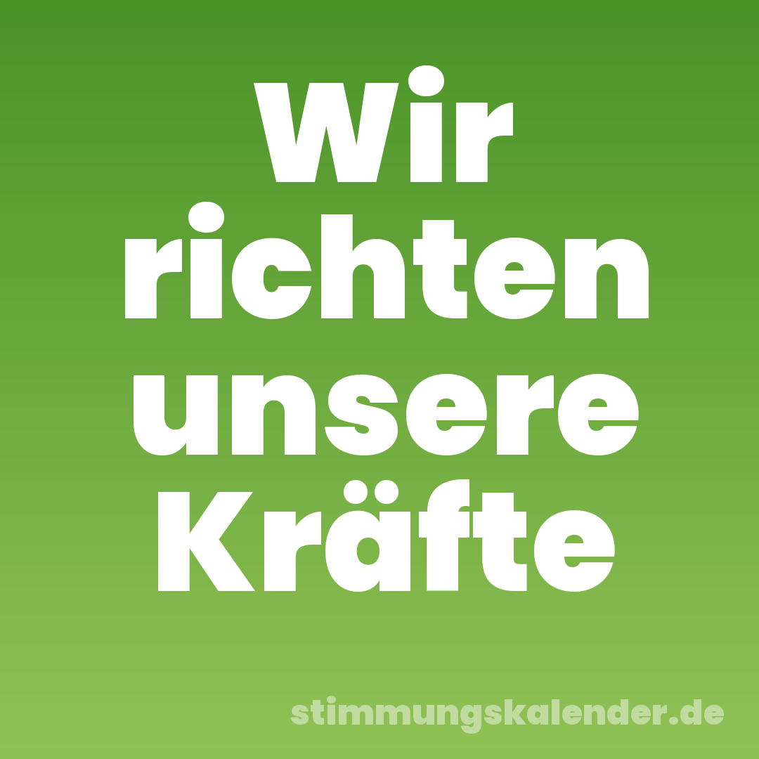 Wir richten unsere Kräfte